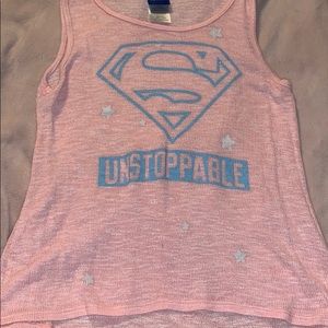 Girls Superman Knit Tank Top Az Large 10/12